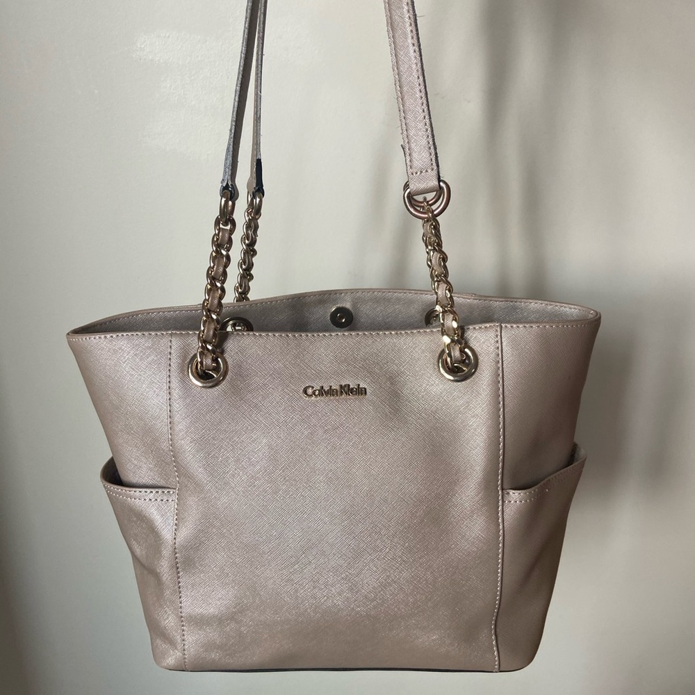 Calvin Klein Saffiano Leather Tote Bag